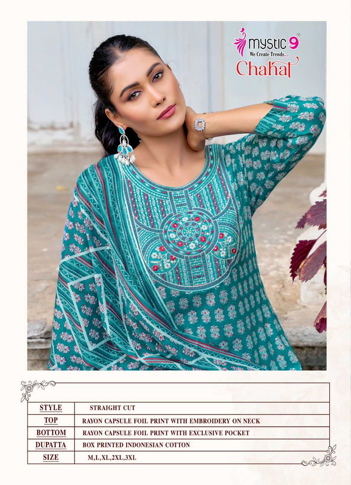 Chahat Vol 2 Mystic 9 Rayon Capsule Readymade Pant Style Suits Wholesale Price