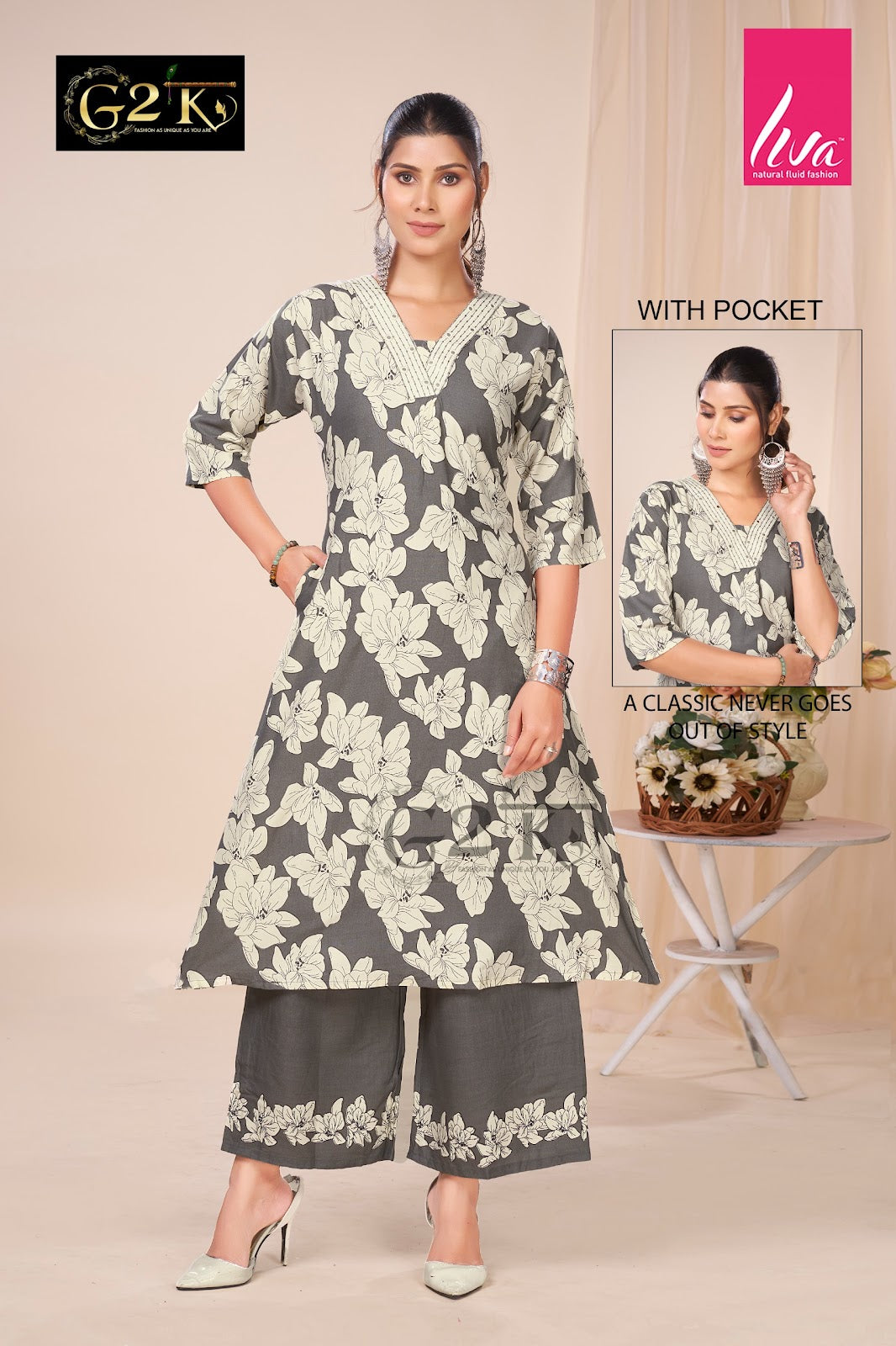 Chahek Vol 3 G2K Liva Kurti Plazzo Set Wholesale Price