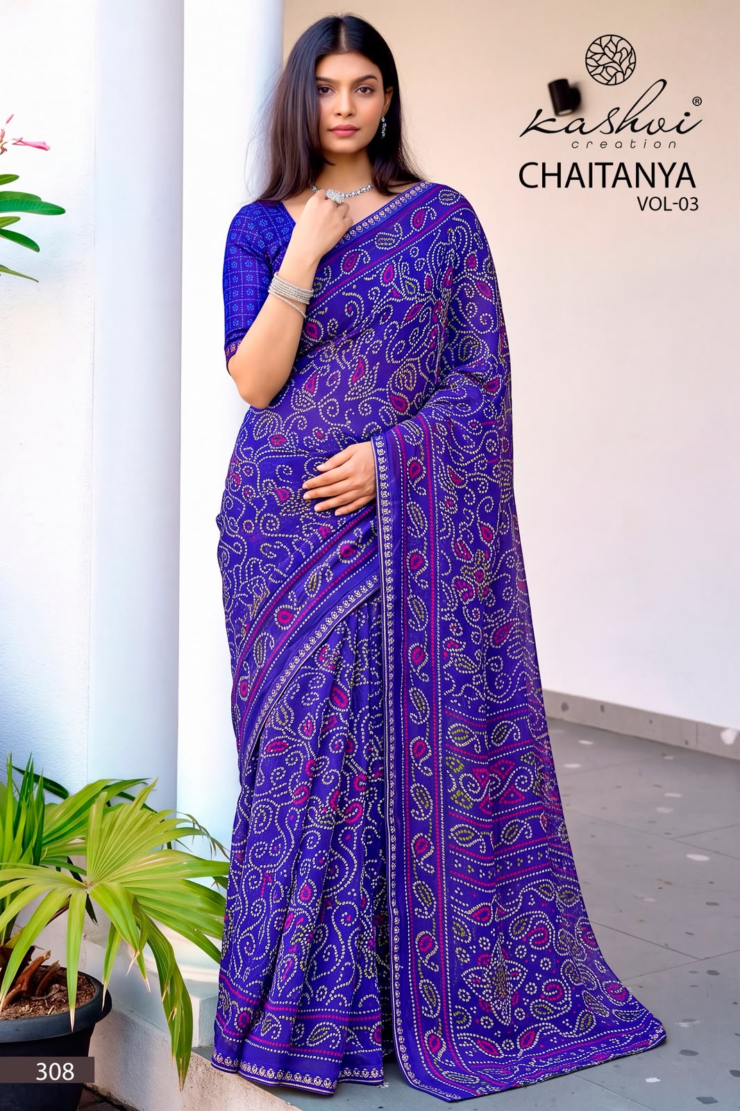 Chaitanya Vol 3 Kashvi Creation Georgette Sarees Manufacturer