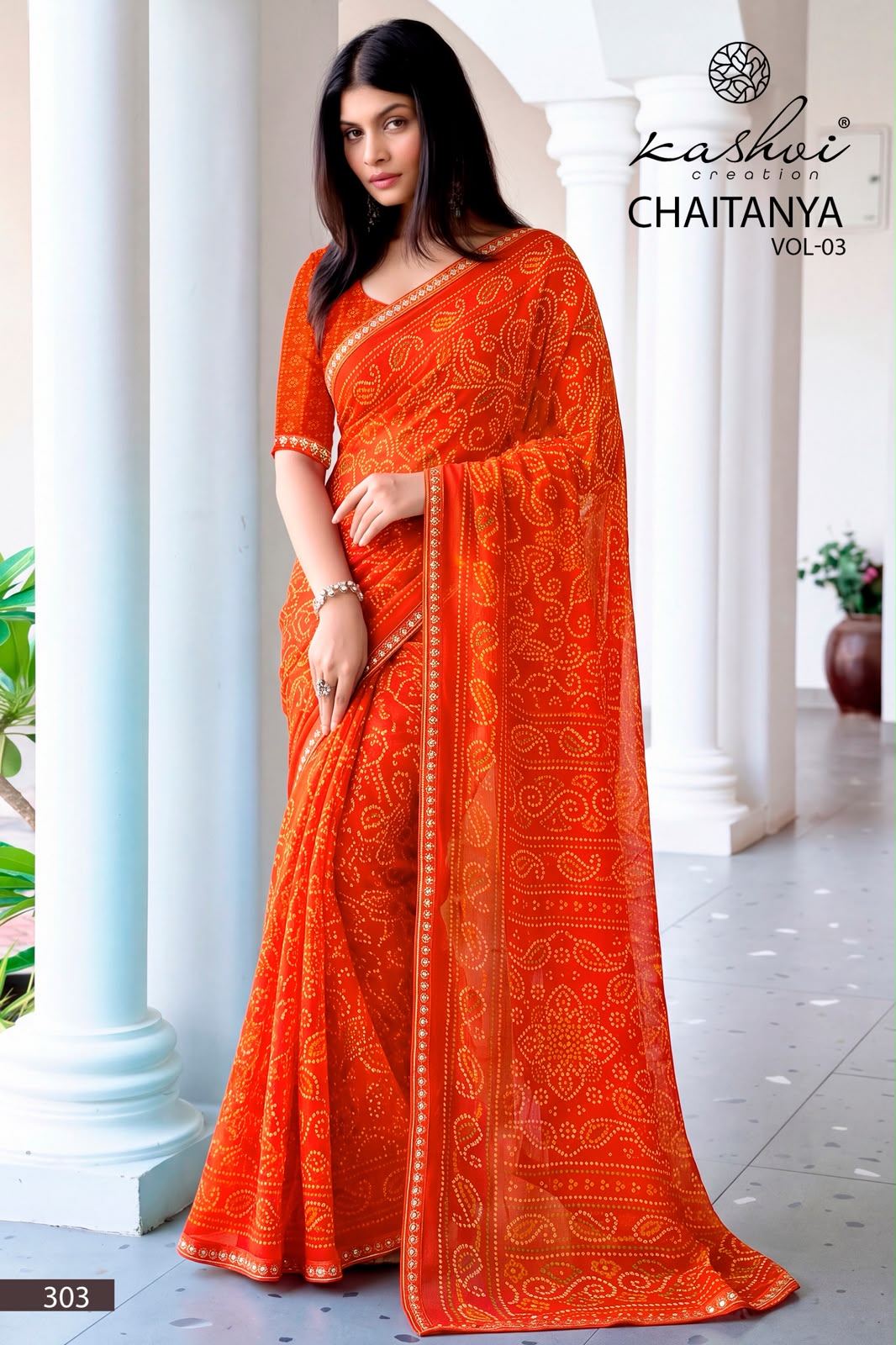 Chaitanya Vol 3 Kashvi Creation Georgette Sarees Manufacturer