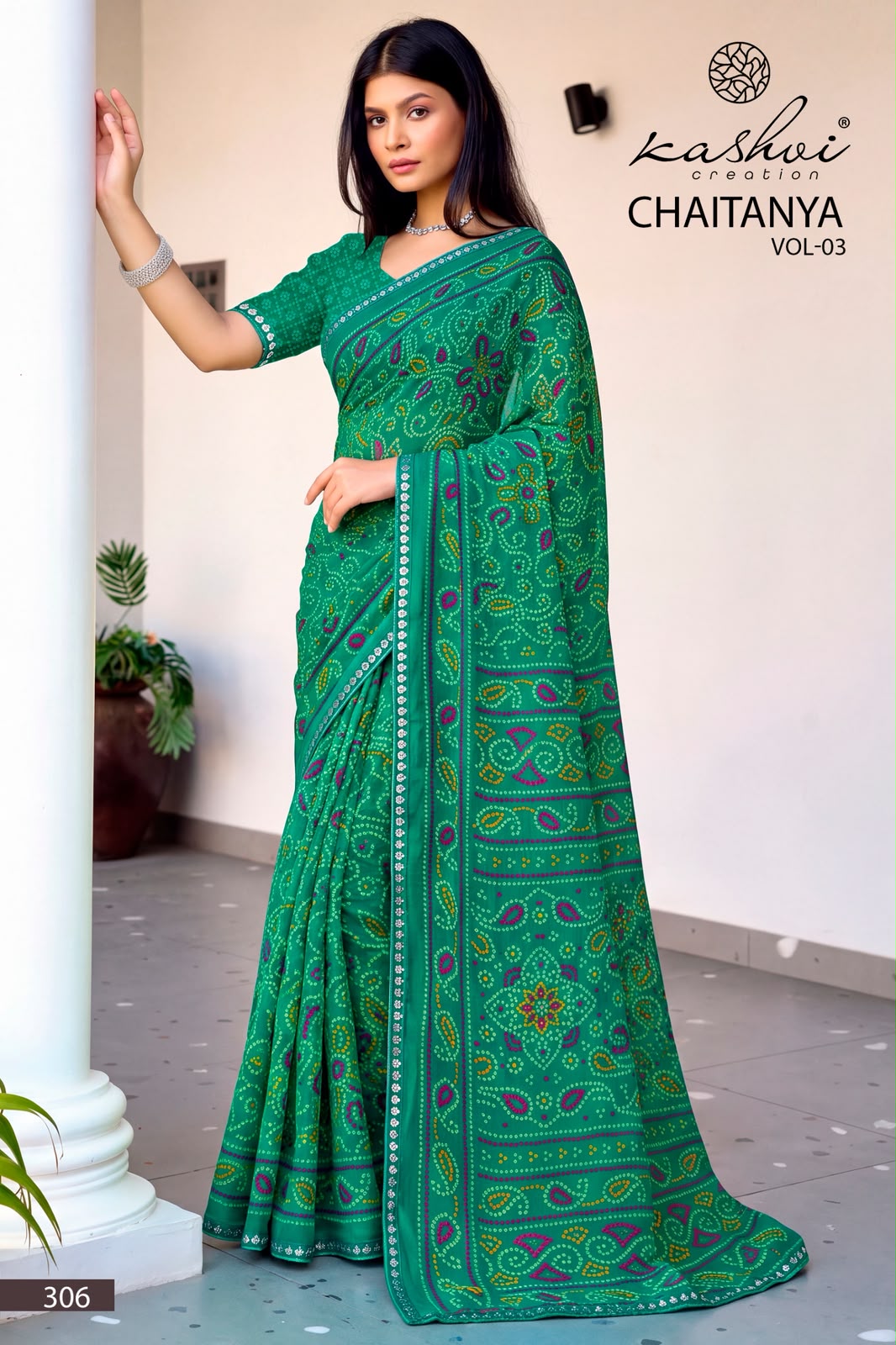 Chaitanya Vol 3 Kashvi Creation Georgette Sarees Manufacturer