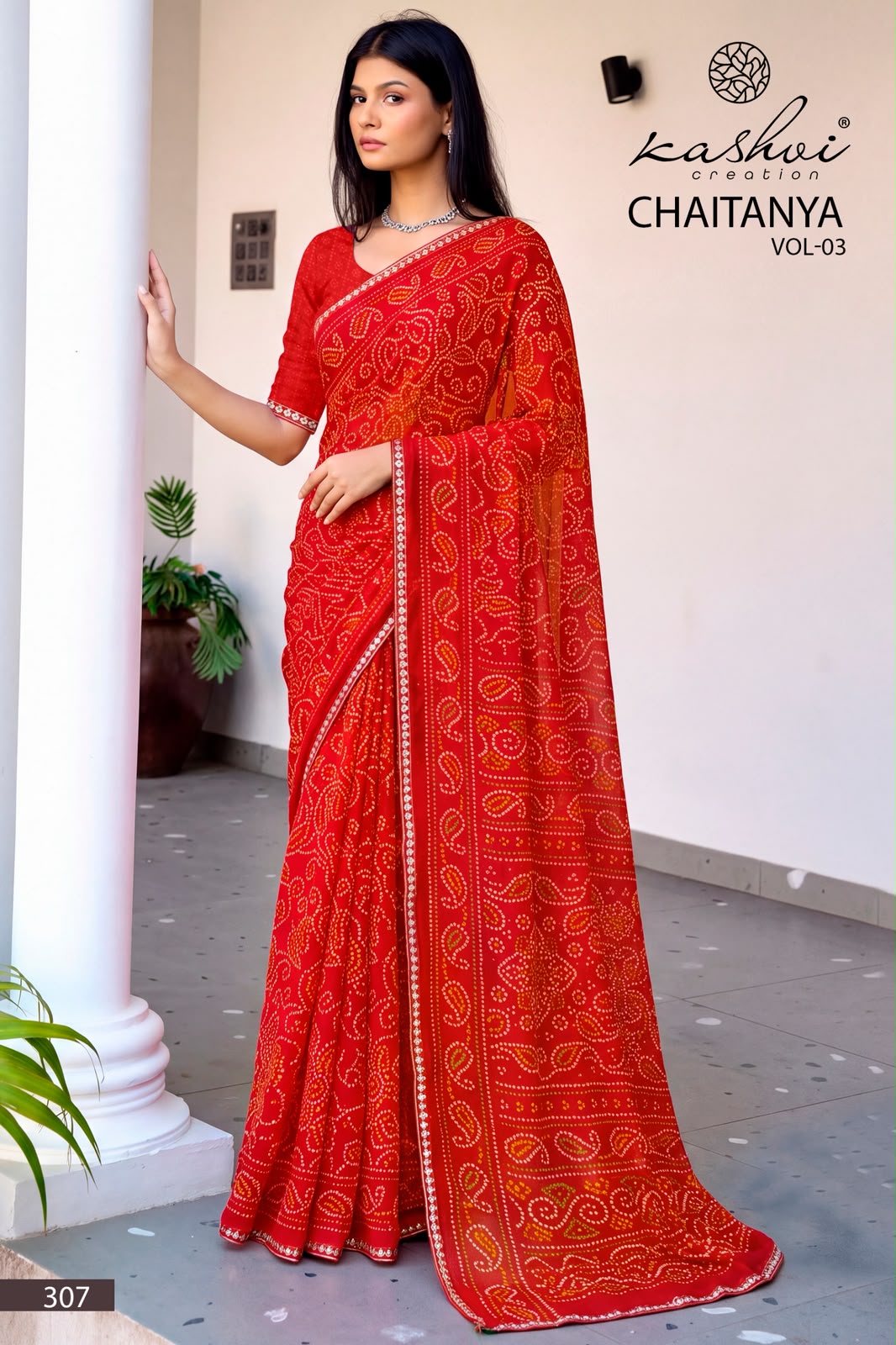 Chaitanya Vol 3 Kashvi Creation Georgette Sarees Manufacturer