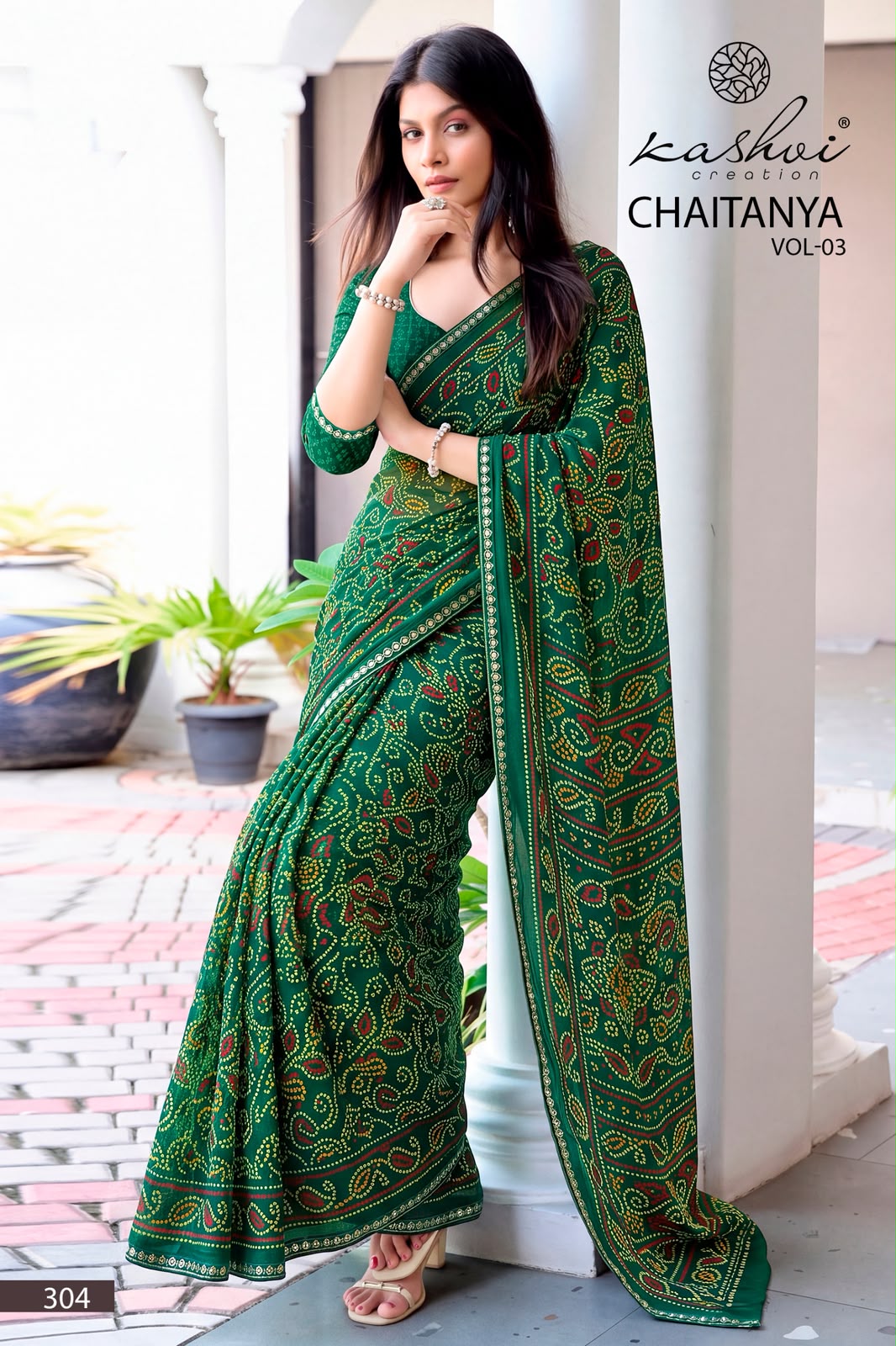 Chaitanya Vol 3 Kashvi Creation Georgette Sarees Manufacturer