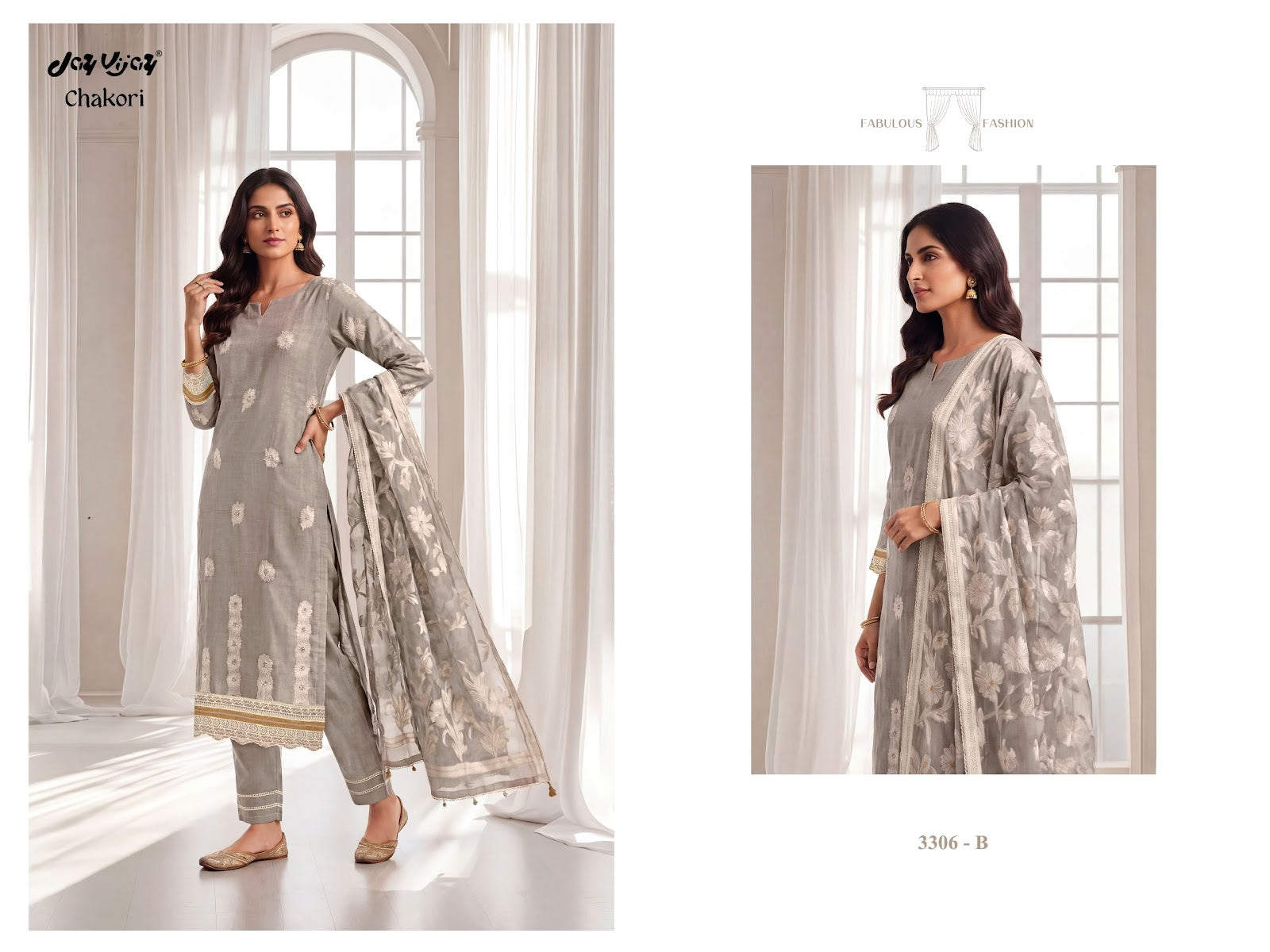 Chakori 3306 Jay Vijay Mal Chanderi Pant Style Suits Wholesale Price
