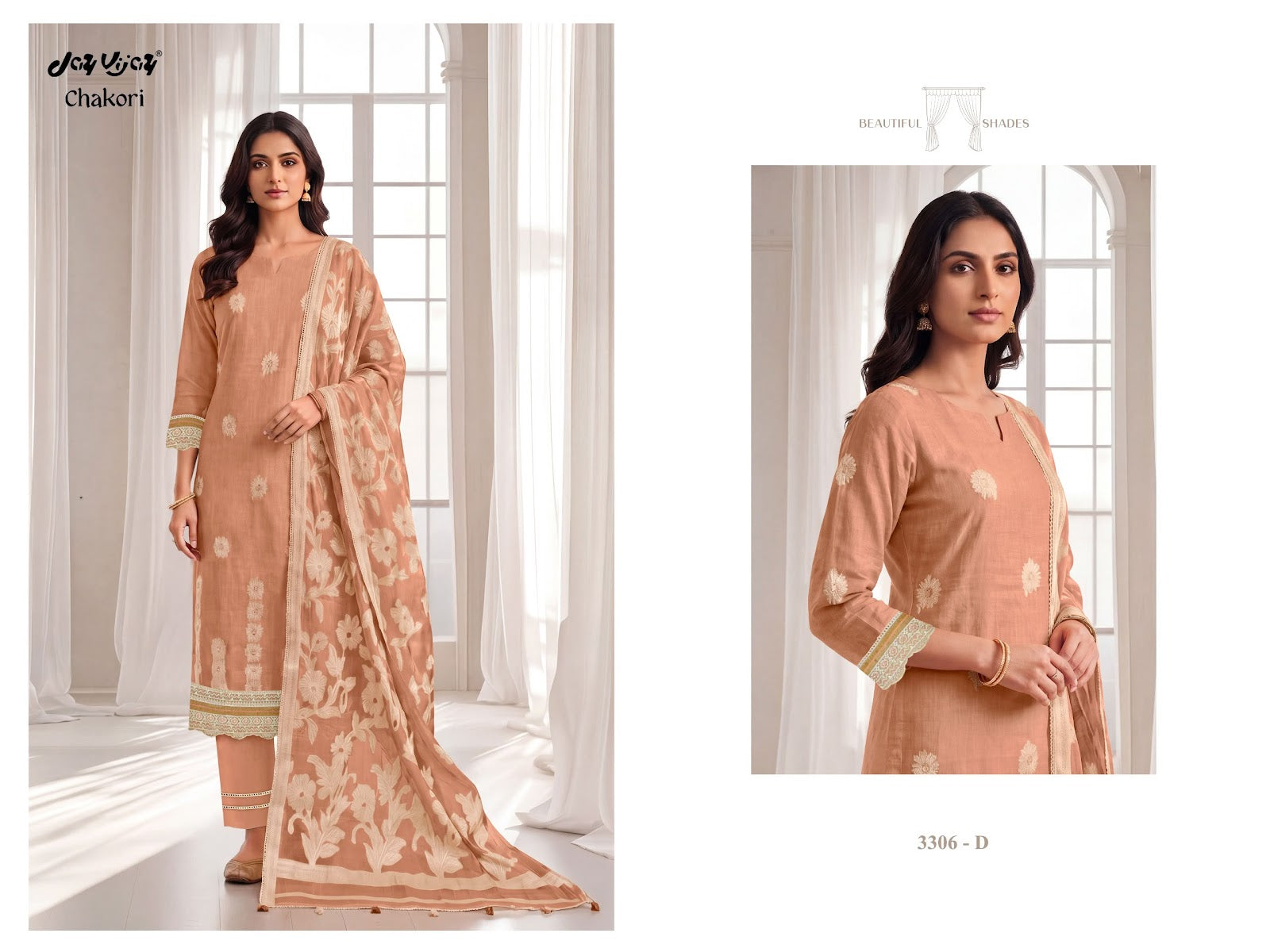 Chakori 3306 Jay Vijay Mal Chanderi Pant Style Suits Wholesale Price