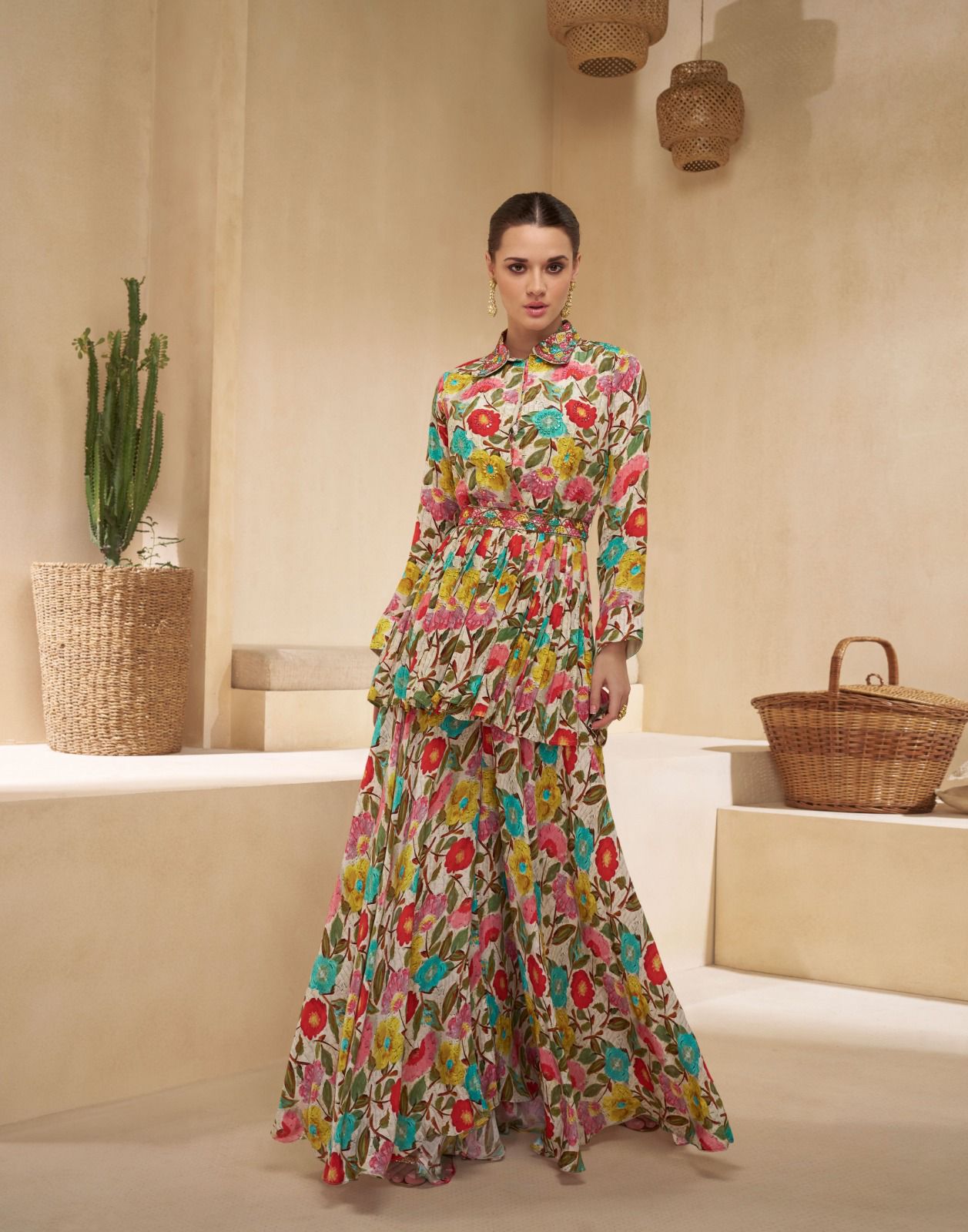 Chakori Nx Sayuri Chinon Silk Indo Western Pair Wholesaler Ahmedabad