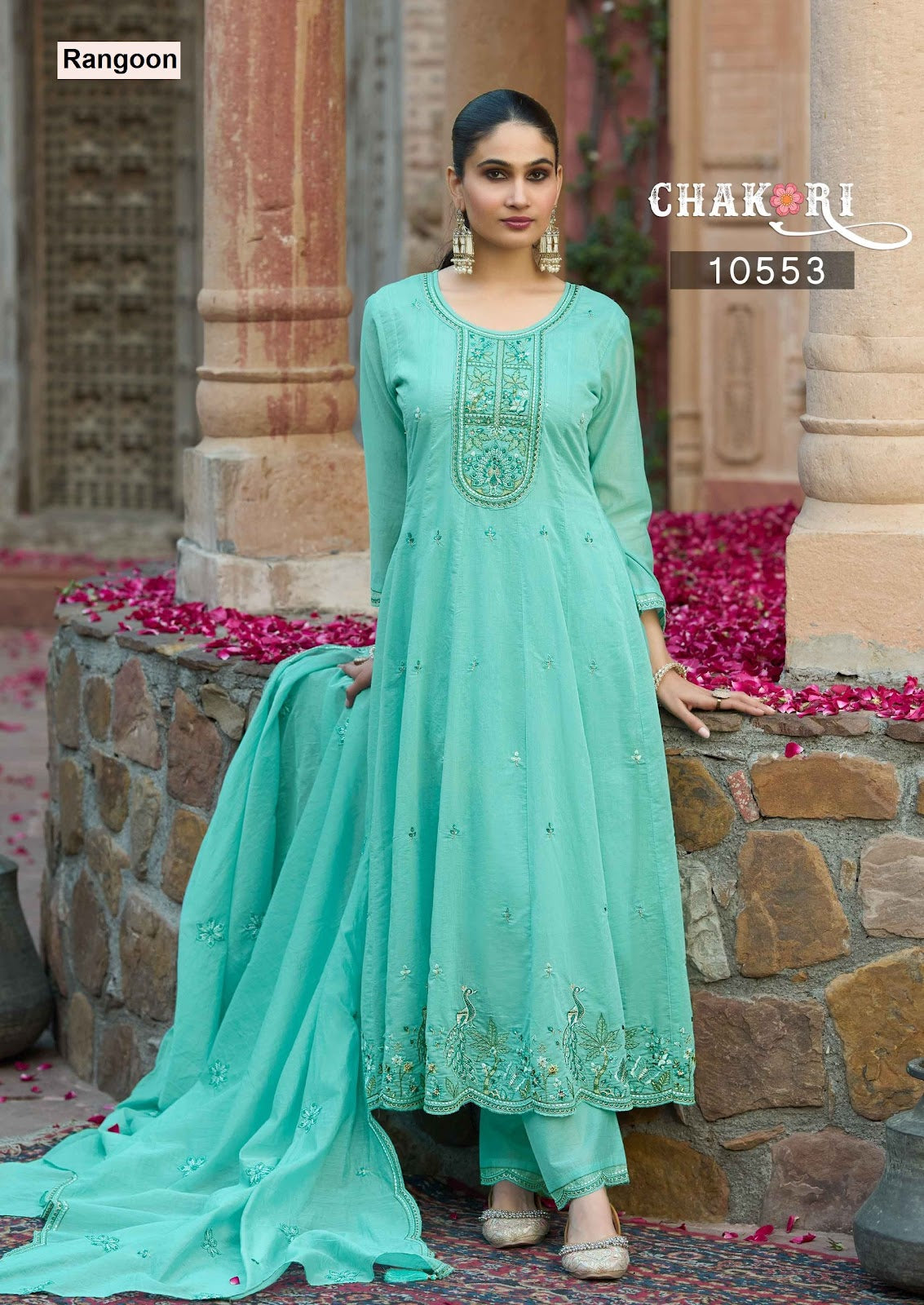Chakori Rangoon Mal Chanderi Readymade Anarkali Suits Exporter India