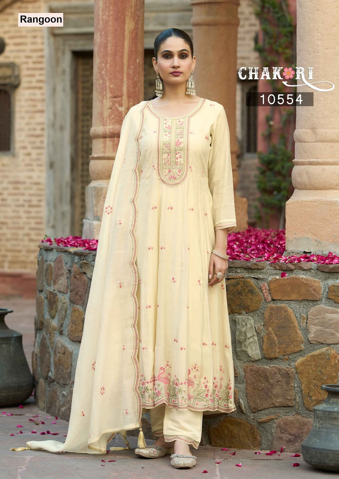 Chakori Rangoon Mal Chanderi Readymade Anarkali Suits Exporter India