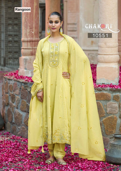 Chakori Rangoon Mal Chanderi Readymade Anarkali Suits Exporter India