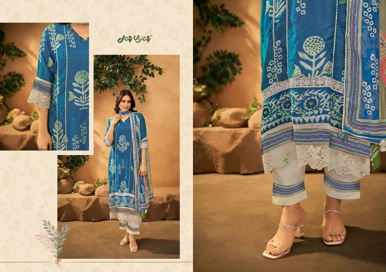 Chamak Jay Vijay Muslin Pant Style Suits Wholesaler