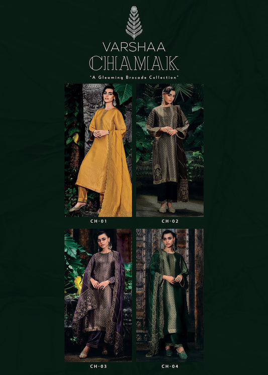 Chamak Varsha Fashions Viscose Pant Style Suits Supplier