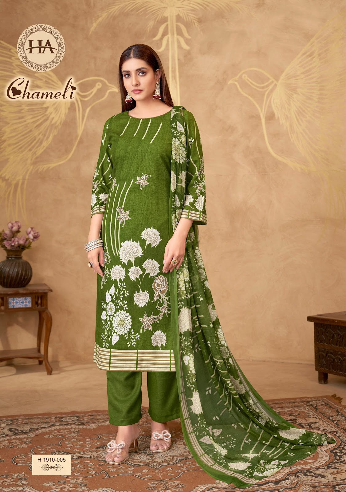 Chameli Harshit Fashion Pure Viscose Pant Style Suits Wholesaler Ahmedabad