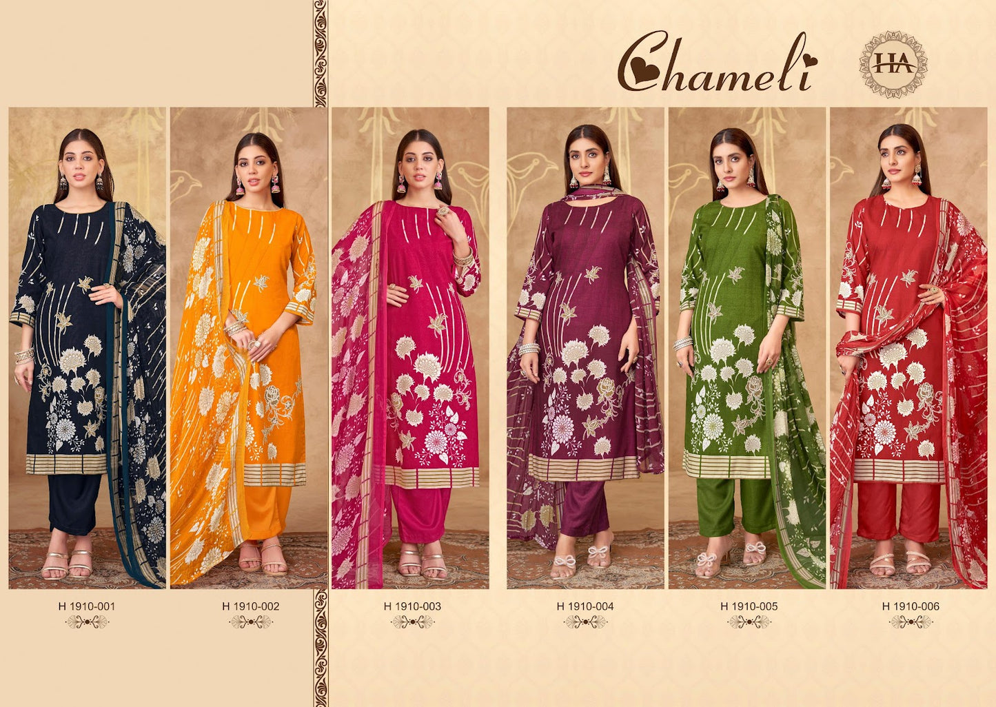 Chameli Harshit Fashion Pure Viscose Pant Style Suits Wholesaler Ahmedabad