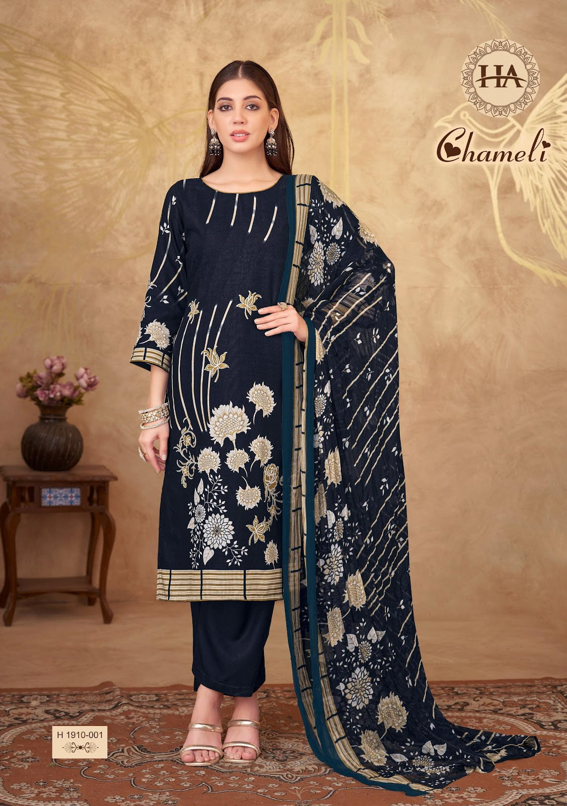 Chameli Harshit Fashion Pure Viscose Pant Style Suits Wholesaler Ahmedabad