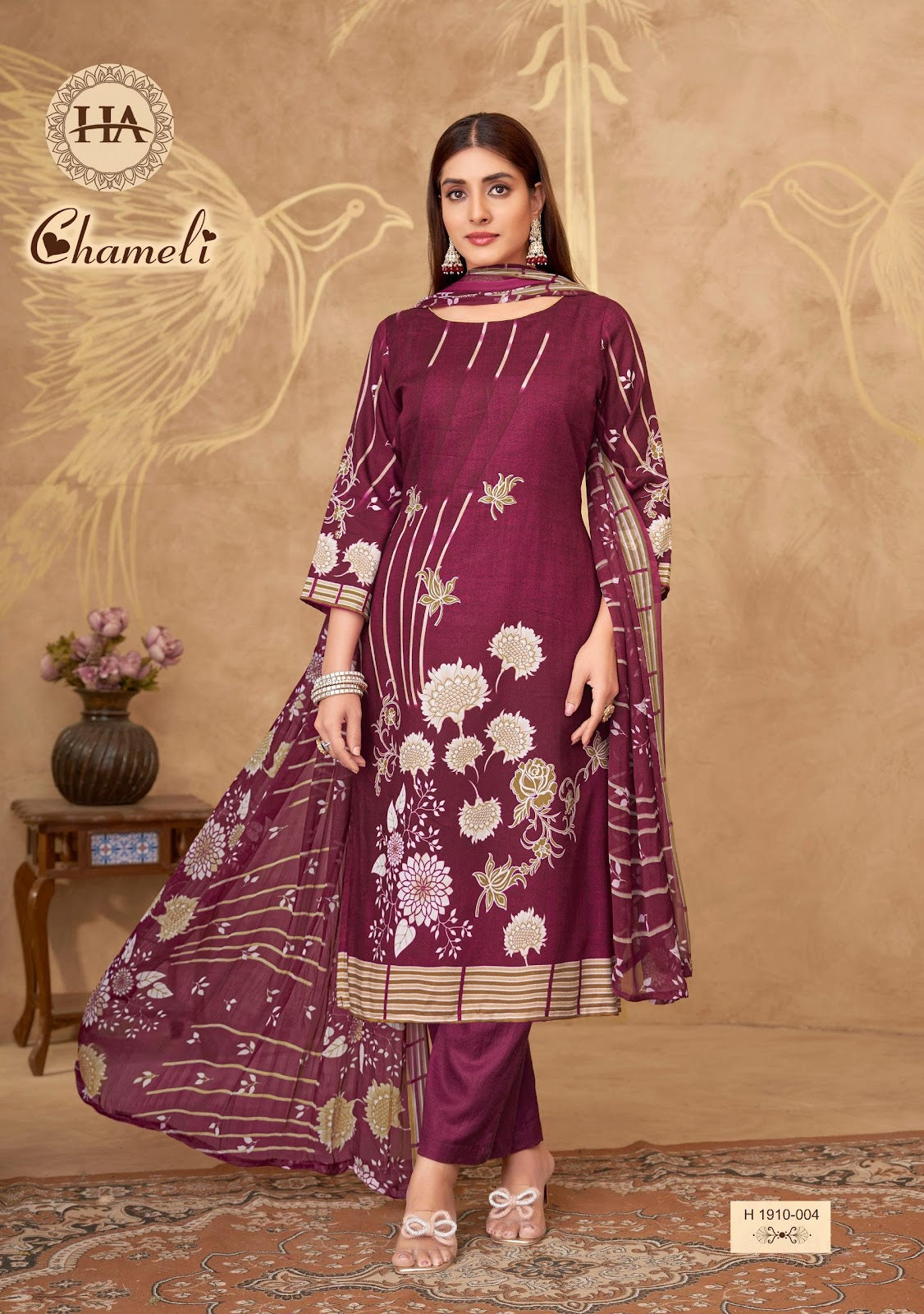 Chameli Harshit Fashion Pure Viscose Pant Style Suits Wholesaler Ahmedabad