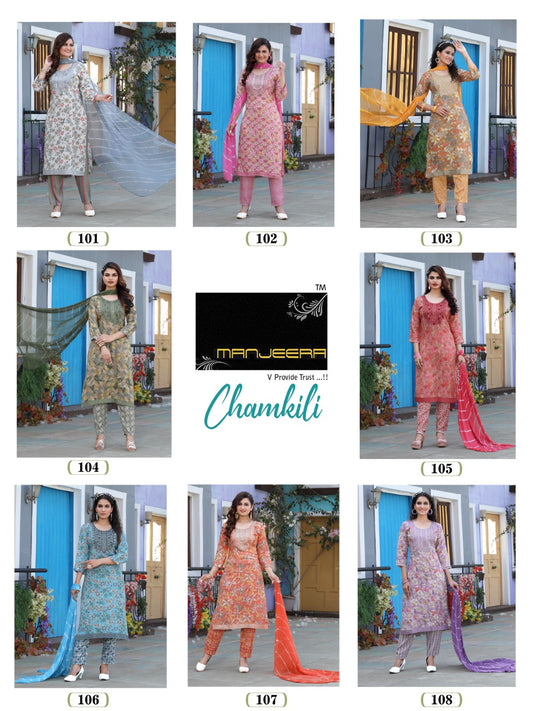 Chamkili Manjeera Capsule Readymade Pant Style Suits Wholesale Price