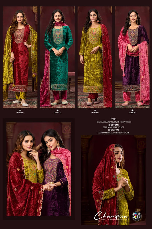 Champion Four Dots Velvet Suits Wholesaler Gujarat