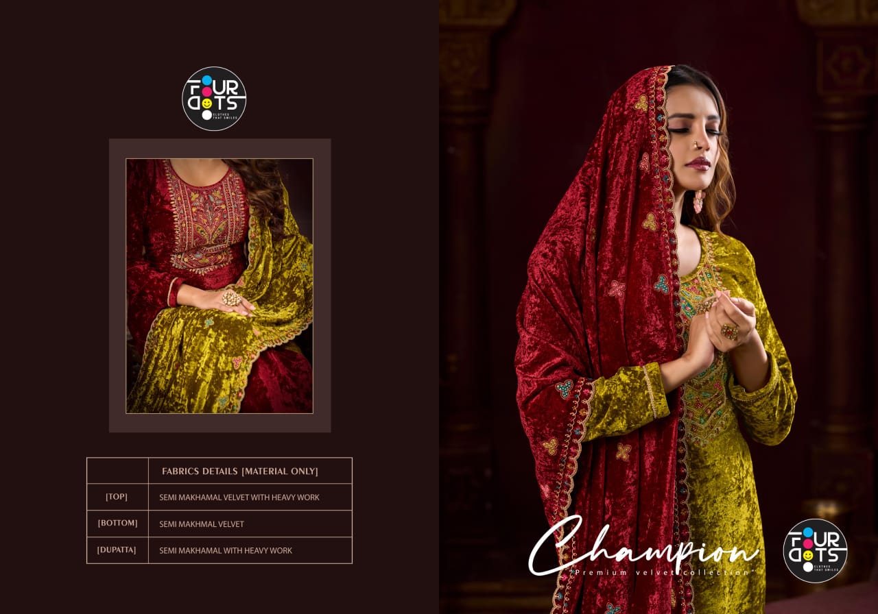 Champion Four Dots Velvet Suits Wholesaler Gujarat