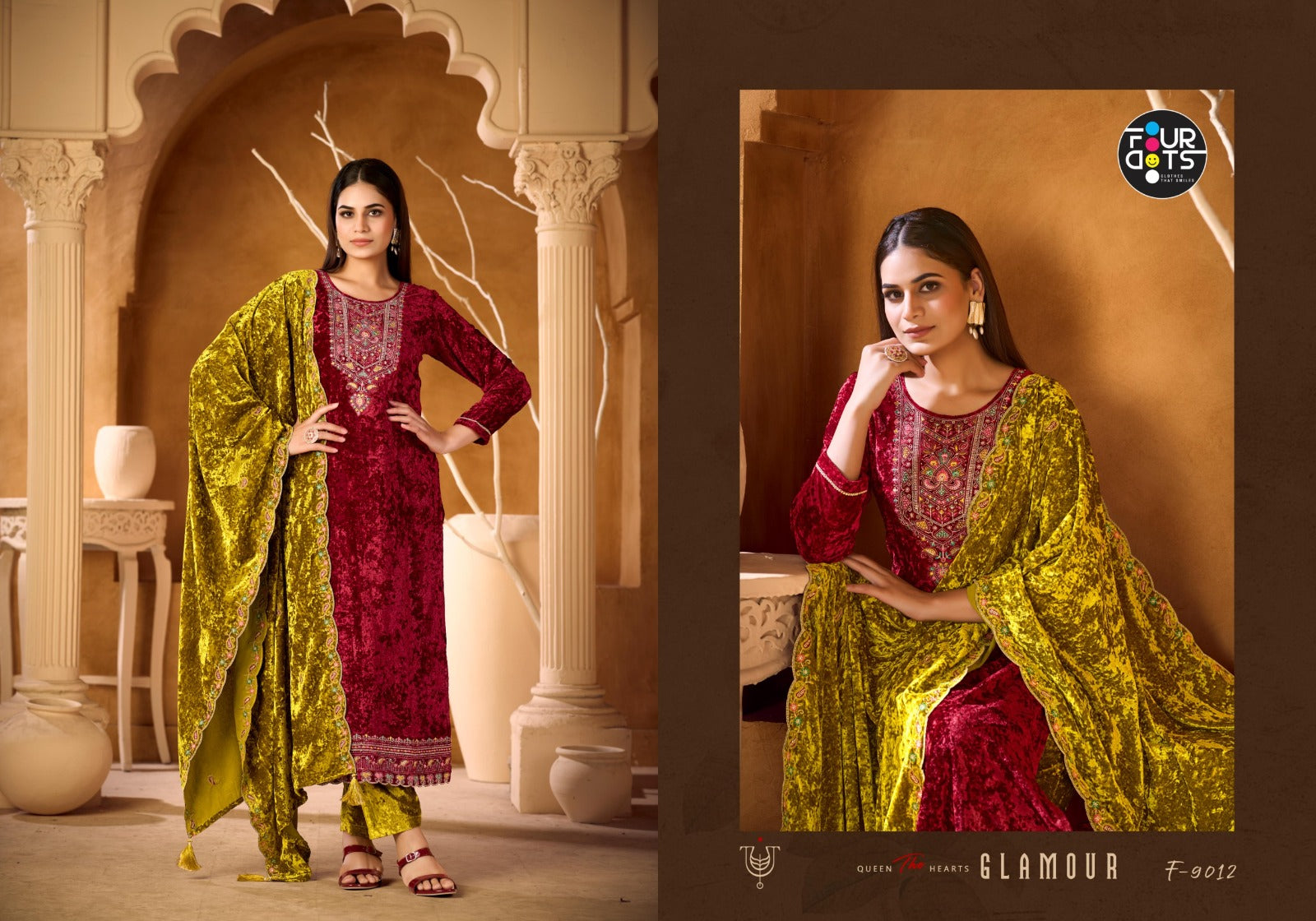Champion Vol 2 Four Dots Pure Makhamal Velvet Suits Wholesale Rate