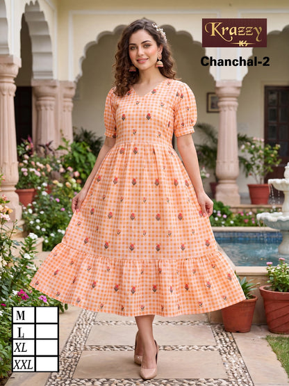 Chanchal Flair Kanha Linen Anarkali Kurtis Wholesale Rate