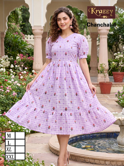 Chanchal Flair Kanha Linen Anarkali Kurtis Wholesale Rate
