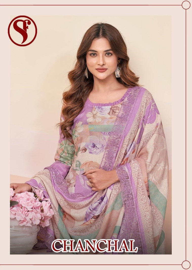 Chanchal Sweety Fashion Viscose Muslin Pant Style Suits Manufacturer Gujarat