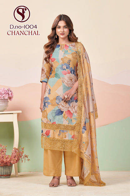 Chanchal Sweety Fashion Viscose Muslin Pant Style Suits Manufacturer Gujarat