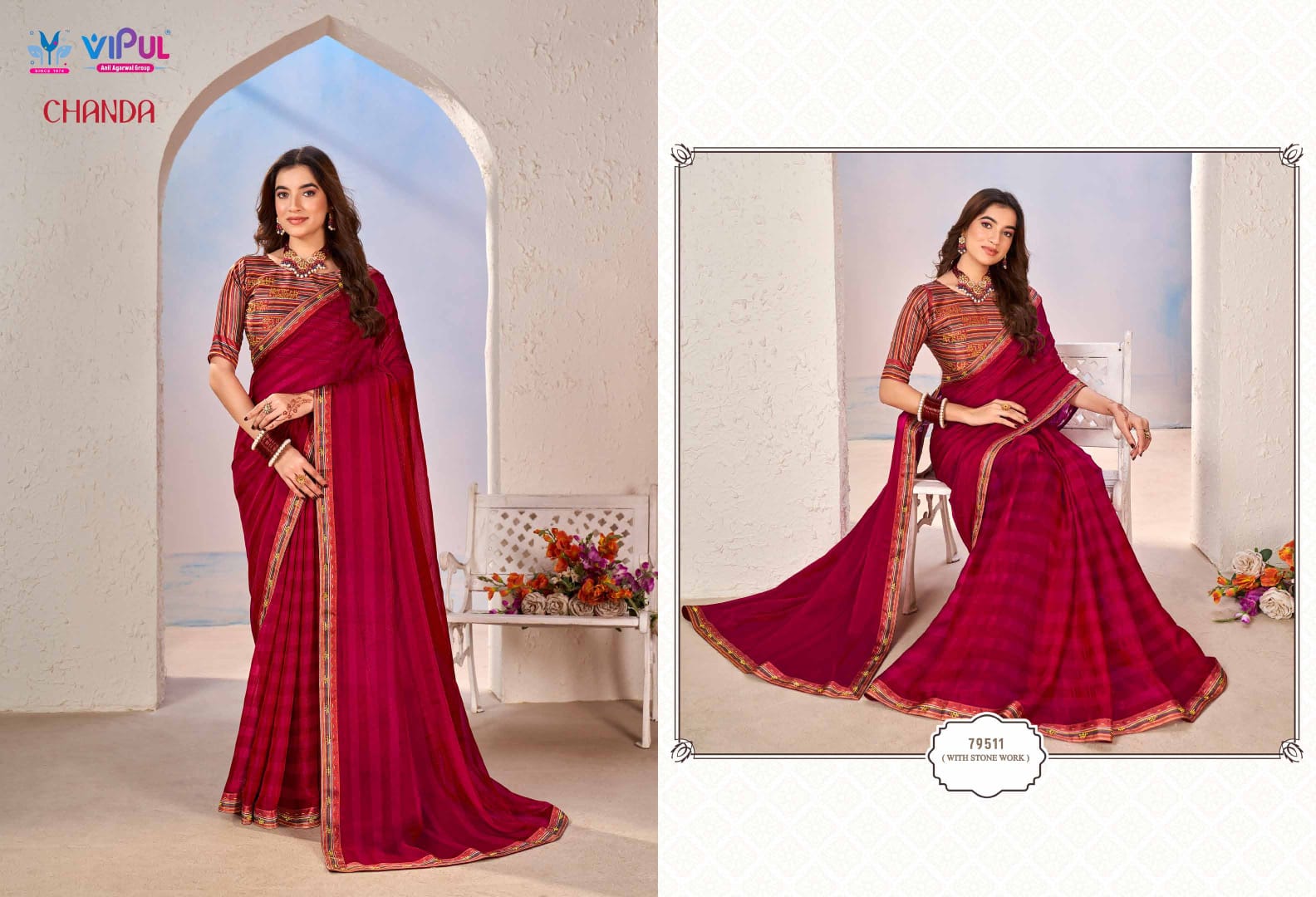 Chanda Vipul Silk Sarees Wholesale