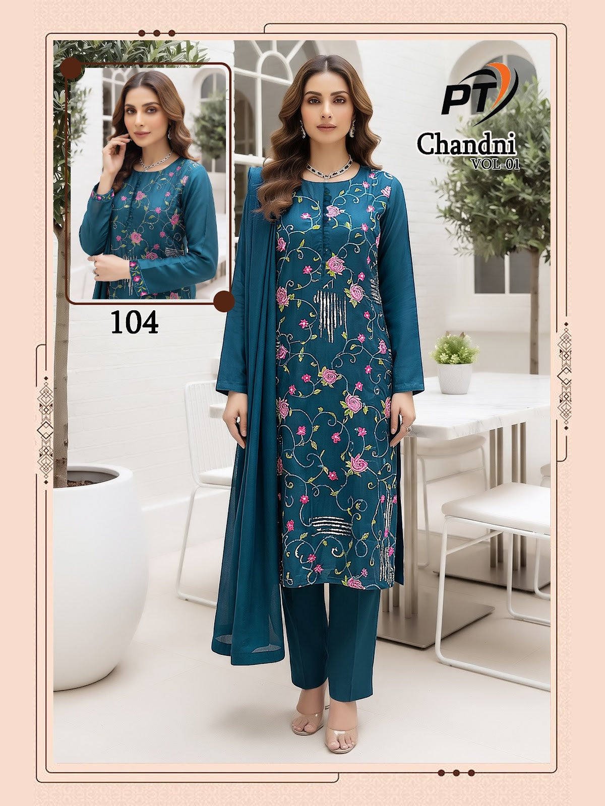 Chandni Vol 1 Pt Vertical Readymade Pant Style Suits Exporter Ahmedabad