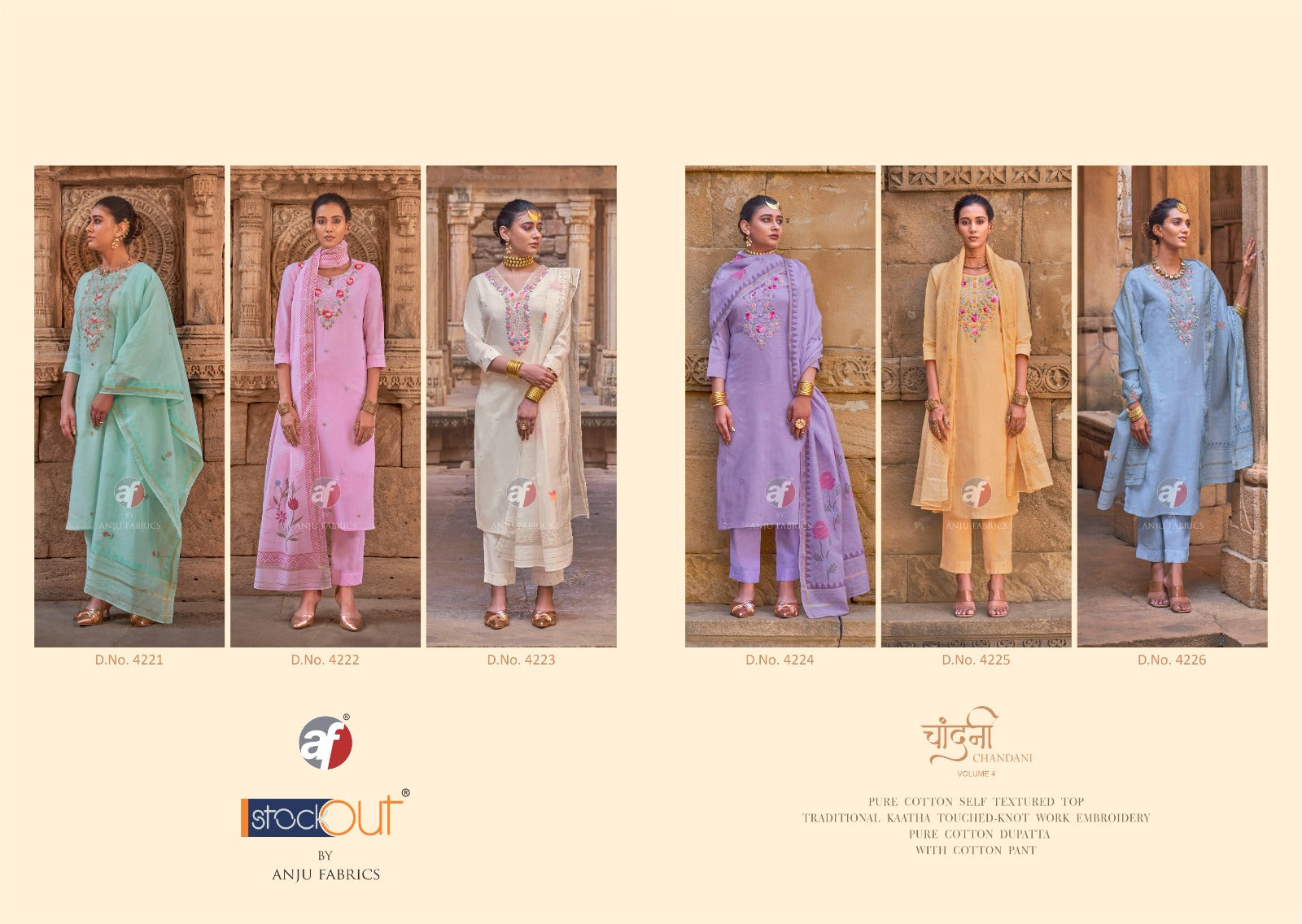 Chandani Vol 4 Af Readymade Cotton Pant Suits Manufacturer India