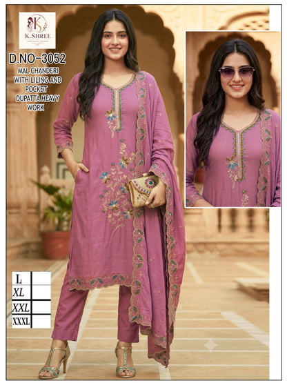 Chanderi 0710 K Shree Mal Readymade Pant Style Suits Wholesale Rate