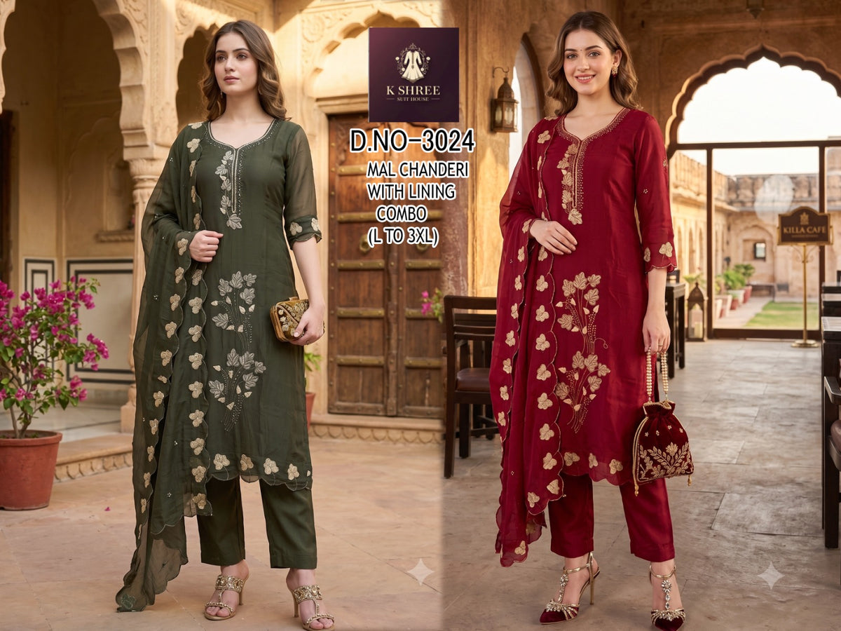 Chanderi 0710 K Shree Mal Readymade Pant Style Suits Wholesale Rate