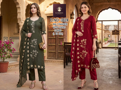 Chanderi 0710 K Shree Mal Readymade Pant Style Suits Wholesale Rate