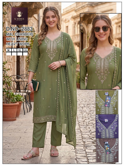 Chanderi 0710 K Shree Mal Readymade Pant Style Suits Wholesale Rate
