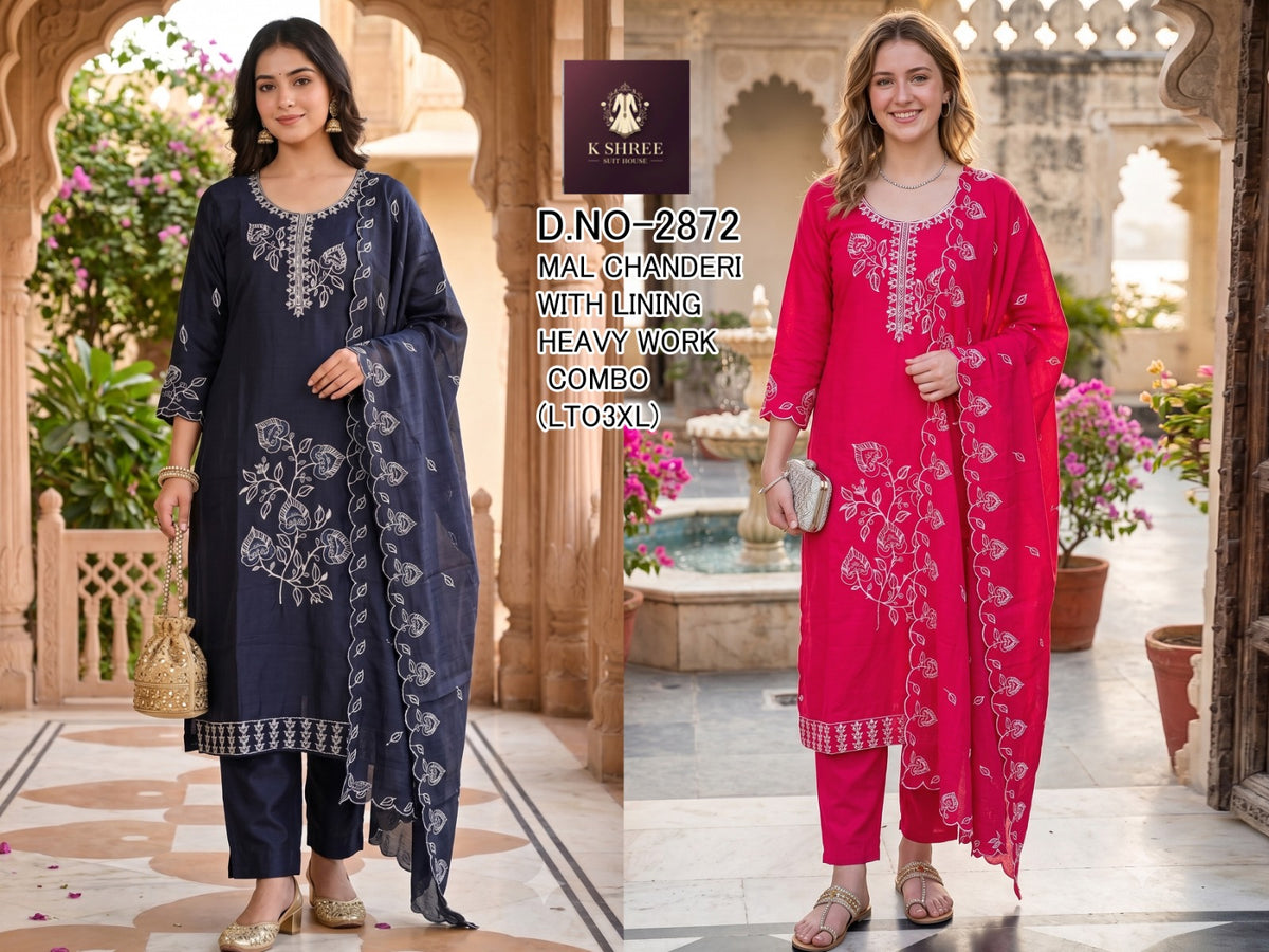 Chanderi 0710 K Shree Mal Readymade Pant Style Suits Wholesale Rate