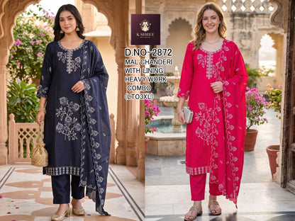 Chanderi 0710 K Shree Mal Readymade Pant Style Suits Wholesale Rate