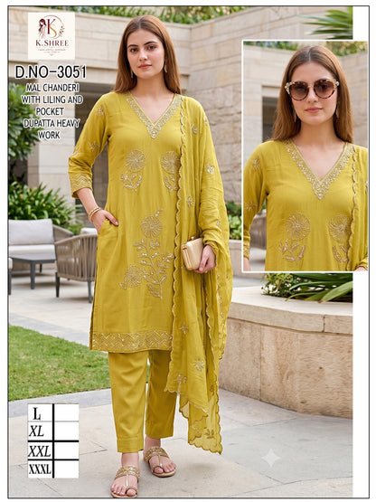 Chanderi 0710 K Shree Mal Readymade Pant Style Suits Wholesale Rate
