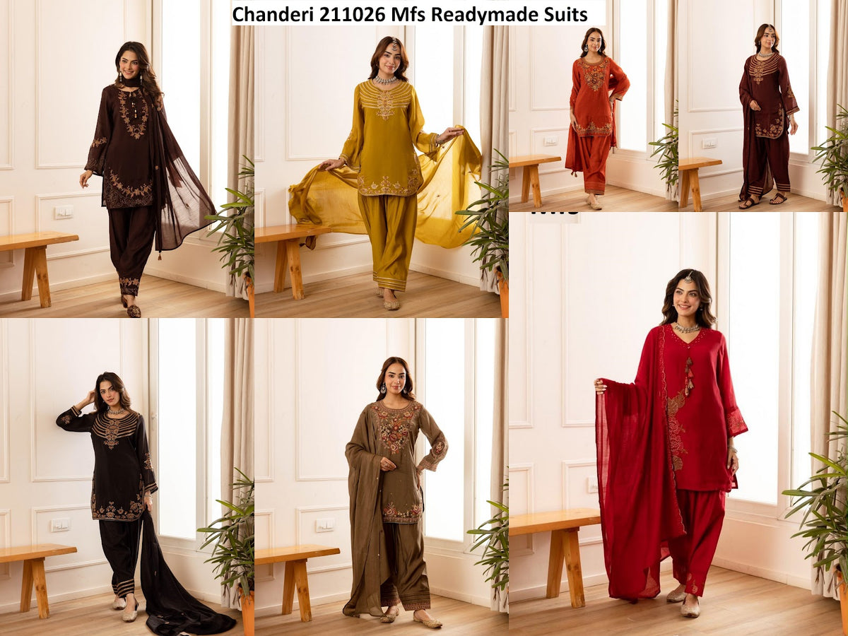 Chanderi 211026 Mfs Mul Readymade Suits Exporter India