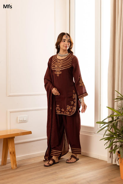 Chanderi 211026 Mfs Mul Readymade Suits Exporter India