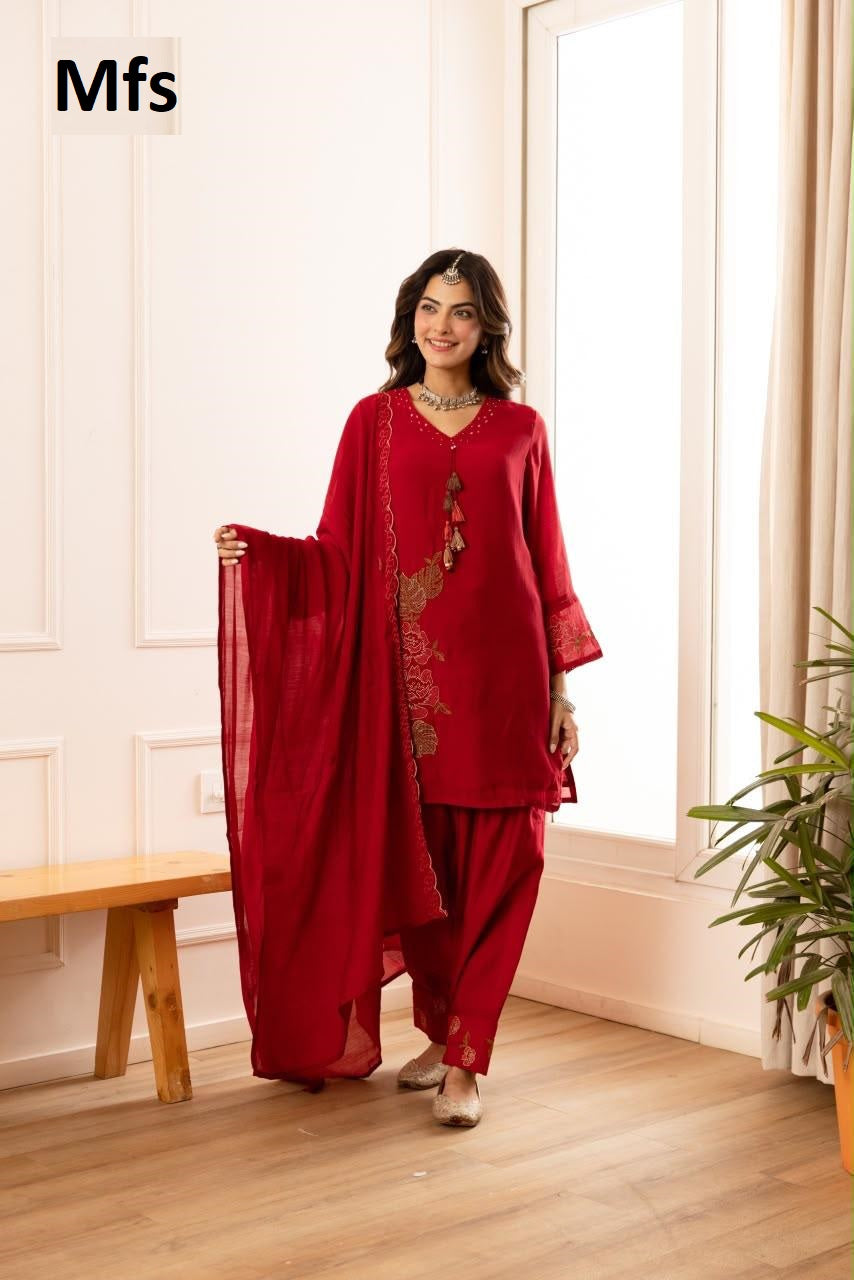 Chanderi 211026 Mfs Mul Readymade Suits Exporter India