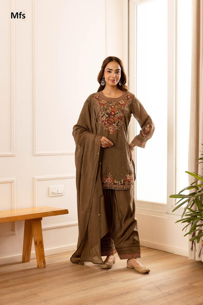 Chanderi 211026 Mfs Mul Readymade Suits Exporter India