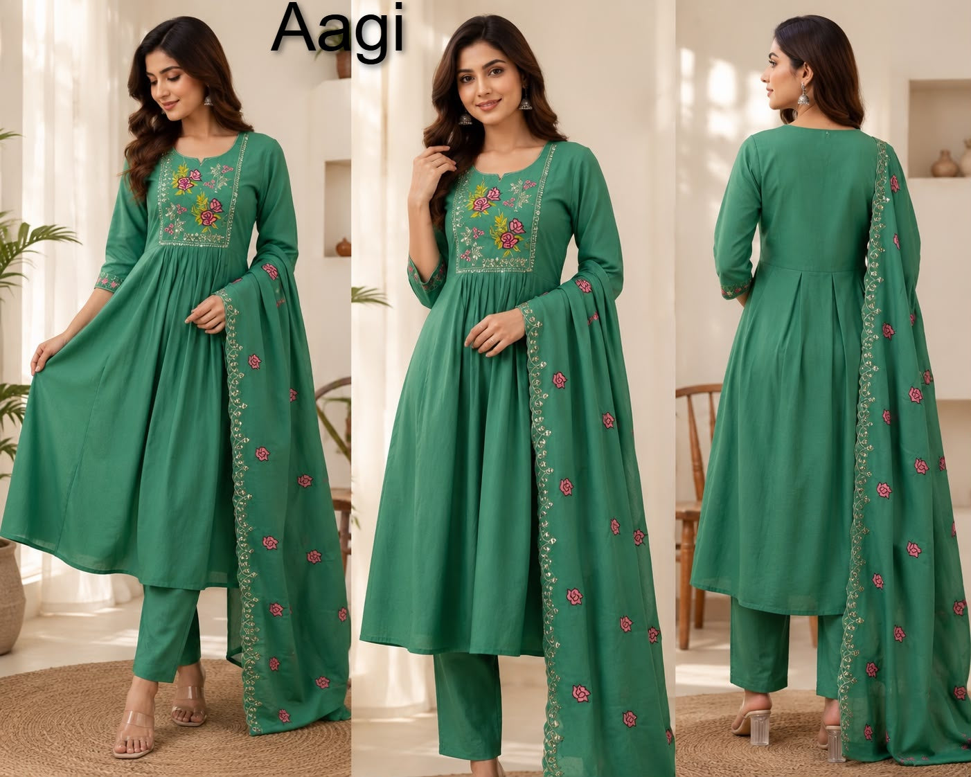 Chanderi 250826 Aagi Mul Readymade Anarkali Suits Wholesaler Ahmedabad