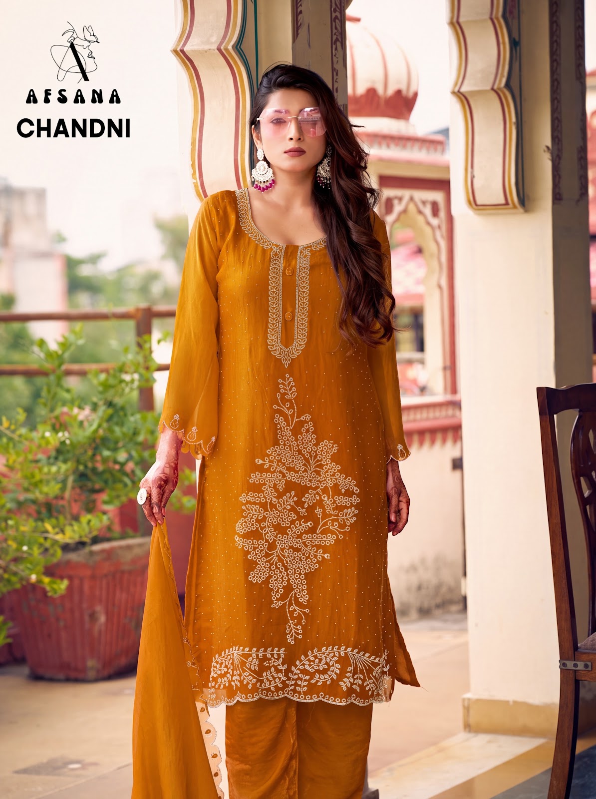 Chandni Afsana Fandy Satin Pakistani Readymade Suits Wholesale