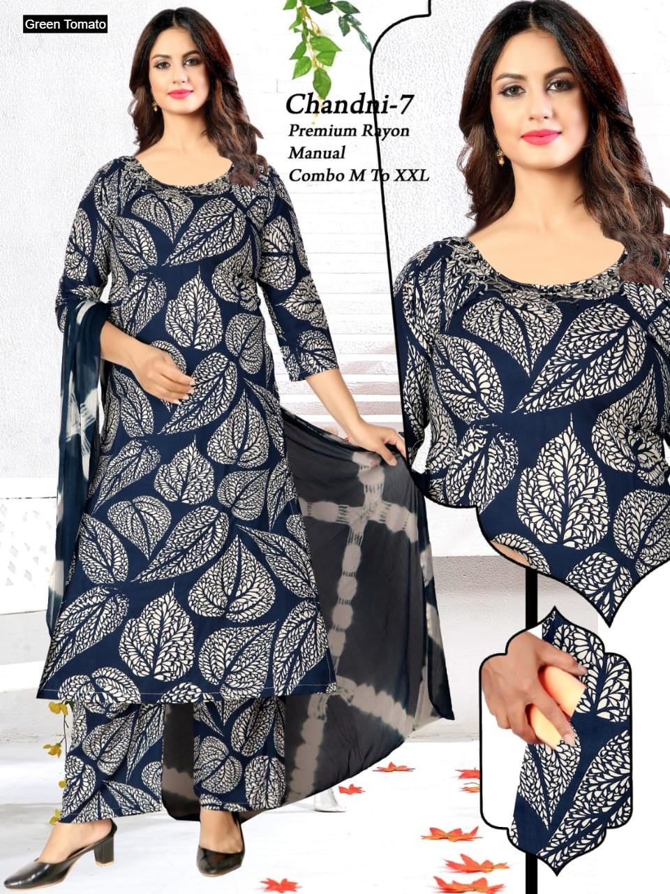 Chandni Green Tomato Rayon Readymade Suits Exporter India