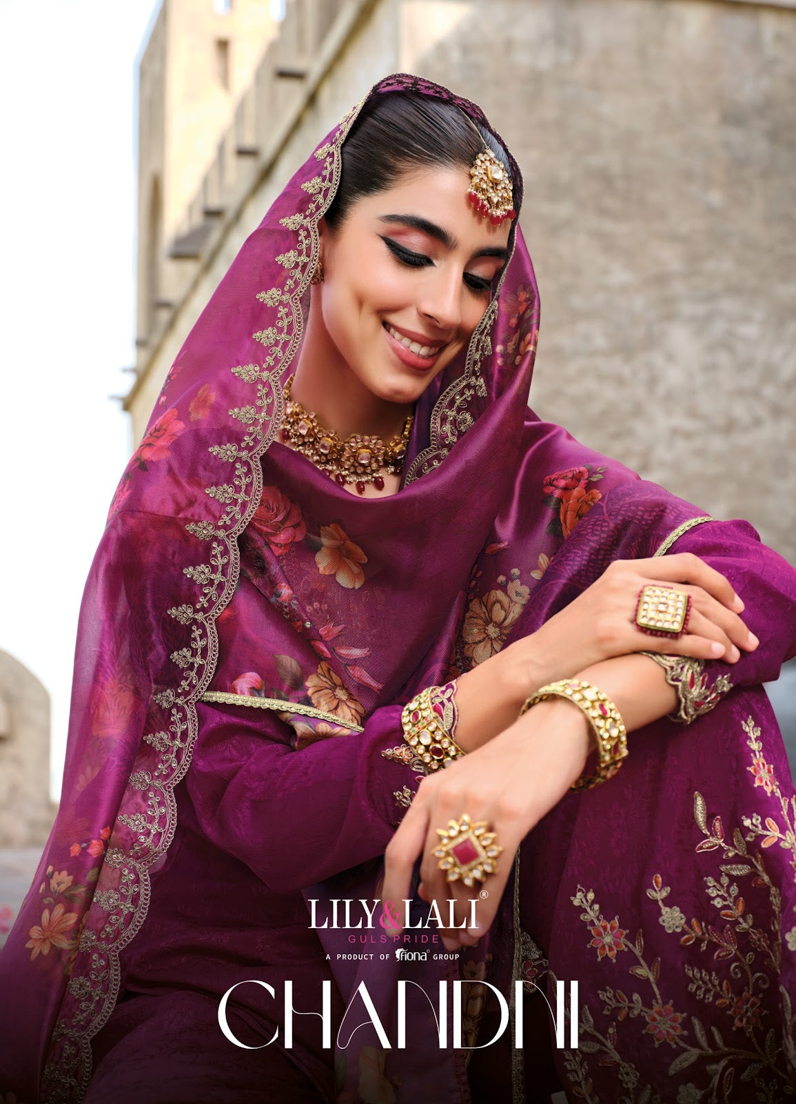 Chandni Lily Lali Chinon Silk Readymade Plazzo Style Suits Exporter