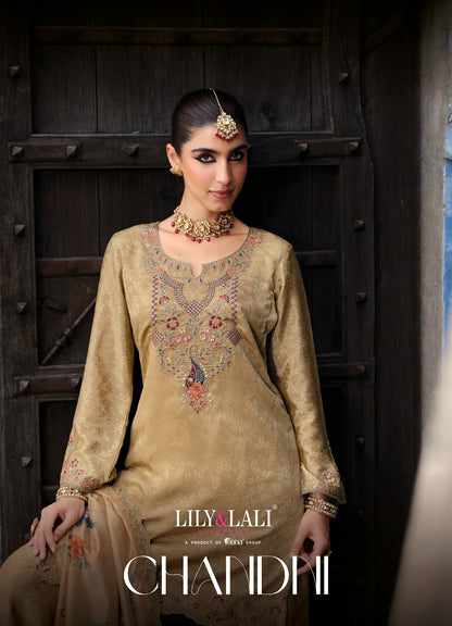 Chandni Lily Lali Chinon Silk Readymade Plazzo Style Suits Exporter