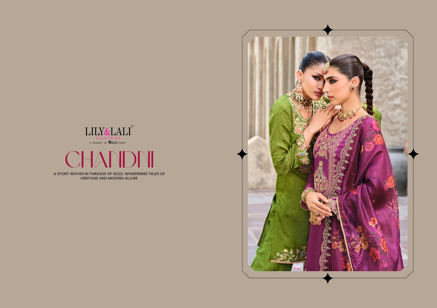 Chandni Lily Lali Chinon Silk Readymade Plazzo Style Suits Exporter
