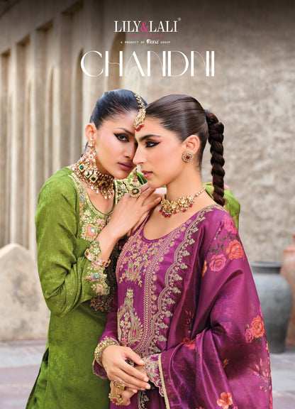 Chandni Lily Lali Chinon Silk Readymade Plazzo Style Suits Exporter