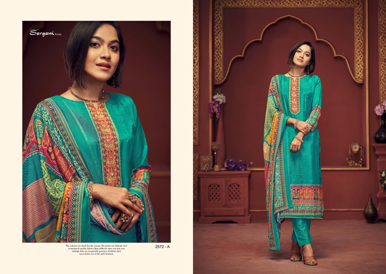 Chandni Vol 2 Sargam Prints Pure Bemberg Muslin Pant Style Suits Wholesale Price