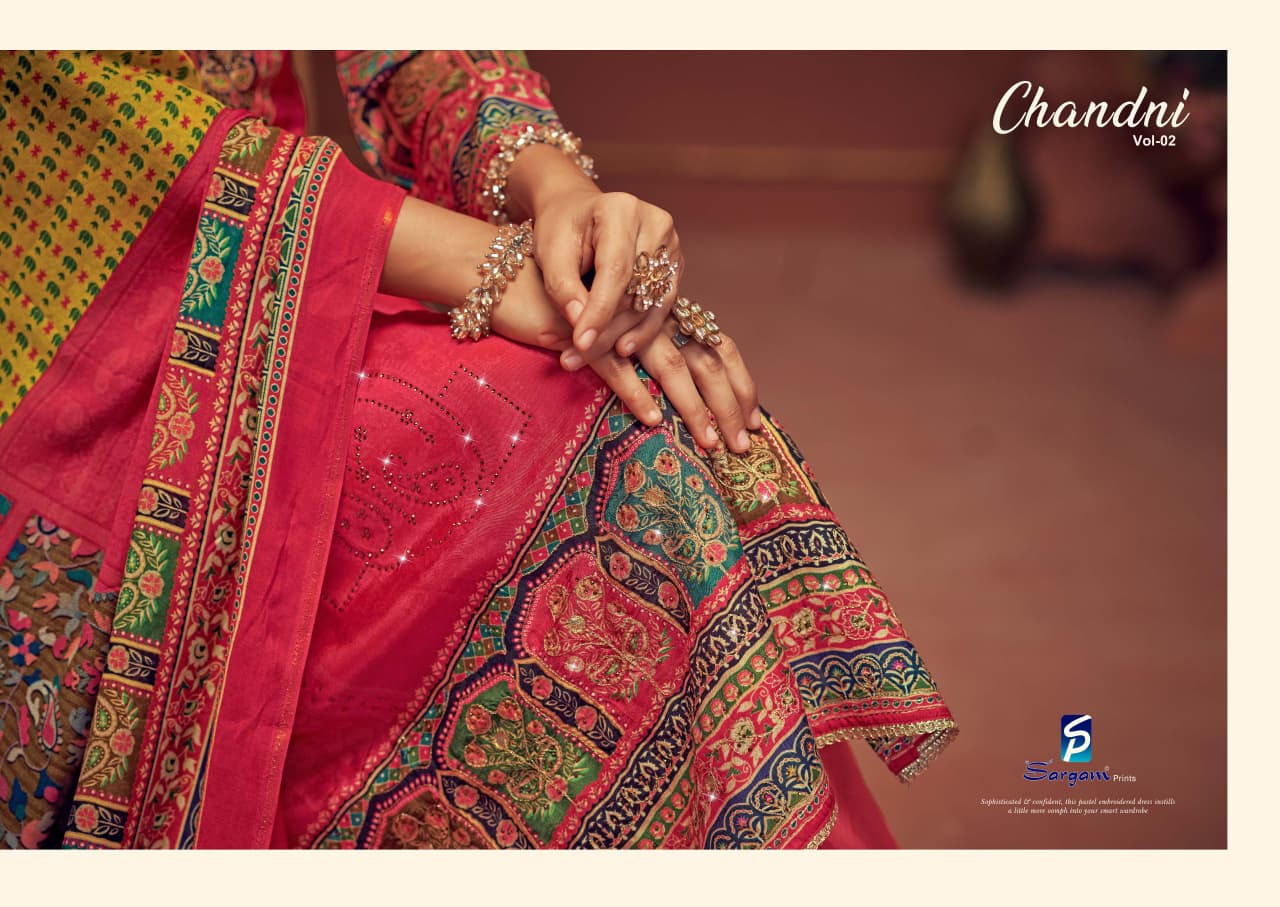 Chandni Vol 2 Sargam Prints Pure Bemberg Muslin Pant Style Suits Wholesale Price